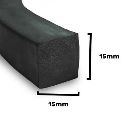 Imagem de Perfil Borracha Esponjoso Vedação Resistente 15x15mm - 25m