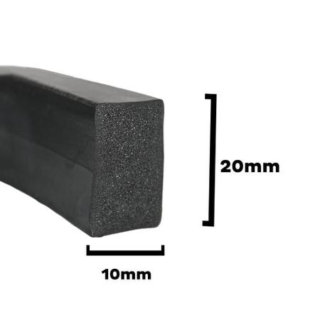 Perfil de Borracha Esponjoso 20mmx10mm - 20m Menco Imagem de Perfil de Borracha Esponjoso 20mmx10mm - 20m Menco