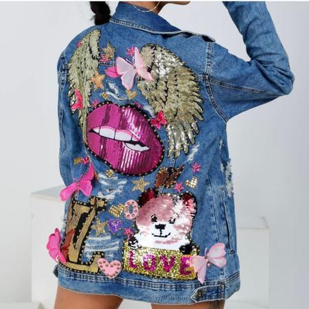 Jaqueta com patches store feminina