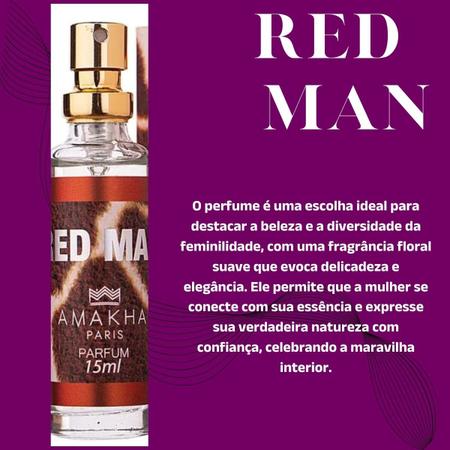 Imagem de Perfume de Bolso Masculino Red Man Amadeirado Amakha 15 ml