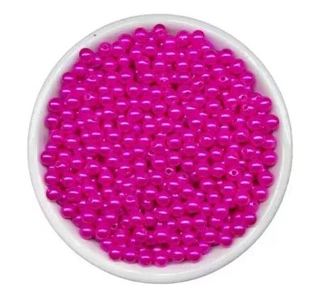 Imagem de Pérola Inteira Com Furo 04mm Cor Pink Pacotinho Com 50G