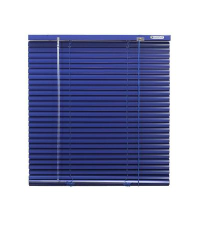 Imagem de Persiana Horizontal Aluminio 25mm Azul (L) 50 X 45 (A) cm Cortina c/ Kit Instalação 0,50 x 0,45