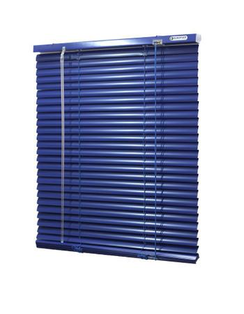 Imagem de Persiana Horizontal Aluminio 25mm Azul (L) 50 X 45 (A) cm Cortina c/ Kit Instalação 0,50 x 0,45