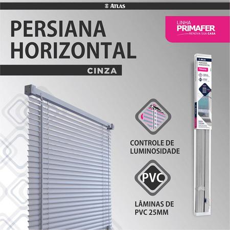 Imagem de Persiana Horizontal Atlas  160X160 cm  Cinza PVC - Primafer