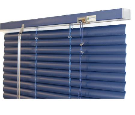 Imagem de Persiana Horizontal PVC Azul 50 (L) X 45 (A) cm Cortina Completa C/ Kit de Instalação 0,50 x 0,45