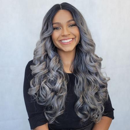 Peruca Lace Front Wig Ondulada Longa Fibra Premium 55cm EIRA