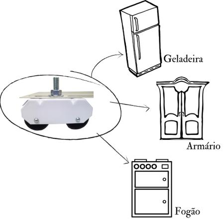 Imagem de Pés Brancos Com Rodinhas Para Geladeira Continental