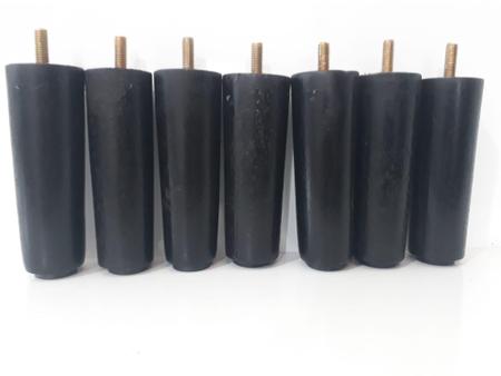 Imagem de Pes Cama Box Madeira Eucalipto 13 cm de Altura Preto Kit com 7 Unidades - Fenix Mendonça