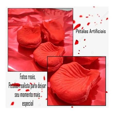 Imagem de Pétalas Rosas Artificiais Vermelho Casamento Romântica 100Un