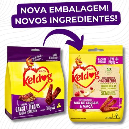 Imagem de Petisco Bifinho Keldog Criadores Sabor Mix de Cereais e Maçã para Cães 500g - Kelco