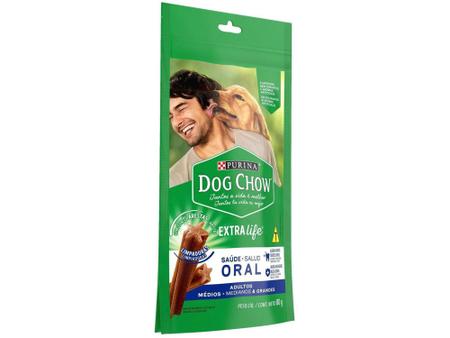 Imagem de Petisco para Cachorro Adulto Dog Chow - ExtraLife Saúde Oral 80g