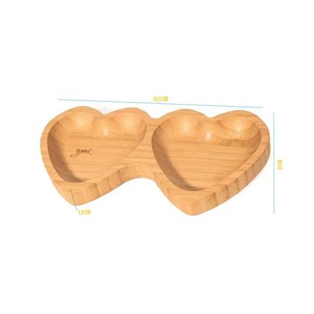 Imagem de Petisqueira em Forma de Coração de Bambu 2 Cavidades Yoi Tyft
