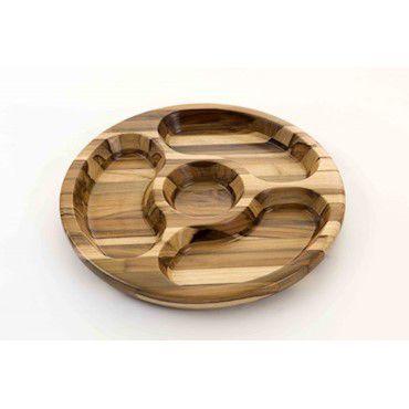 Imagem de Petisqueira redonda em madeira teca 31 cm