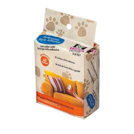 Imagem de  pets kit 1 rolo+2 adesivos refíl -para pets-folhas super adesivas - removem pelos pets e sujeira dos móveis-90 folhas a