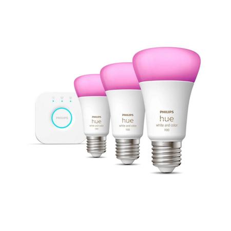 Imagem de Philips Hue Kit Casa Inteligente 3 Lâmpadas E27+Bridge 127V