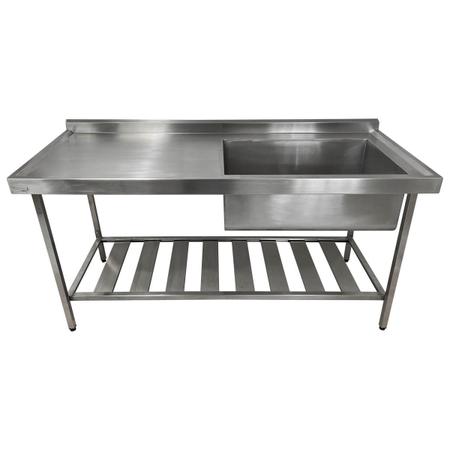 Imagem de Pia Aço Inox Industrial 150x70x90 cm Cuba Grande Cubão Direita Nortinox