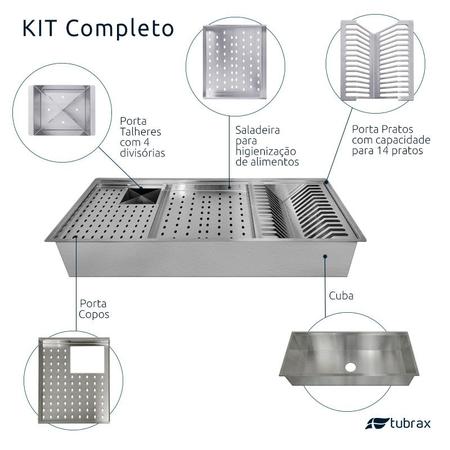 Imagem de Pia Cuba de Cozinha Gourmet com Módulos em Aço Inox 304 Tubrax