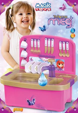 Imagem de Pia Princess Meg Rosa Menina Bomba Água Brinquedo Magic Toys