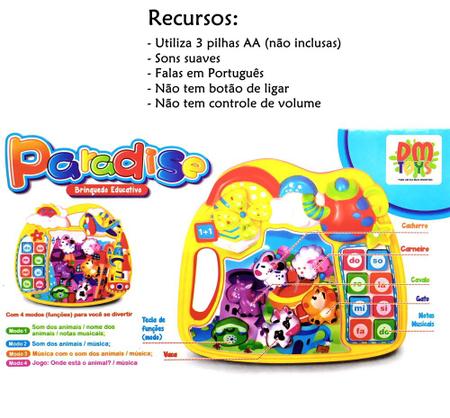 Pianinho Educativo Baby com Jogos e Sons dos Bichos Amarelo com Alça - DM  Toys - Piano / Teclado de Brinquedo - Magazine Luiza