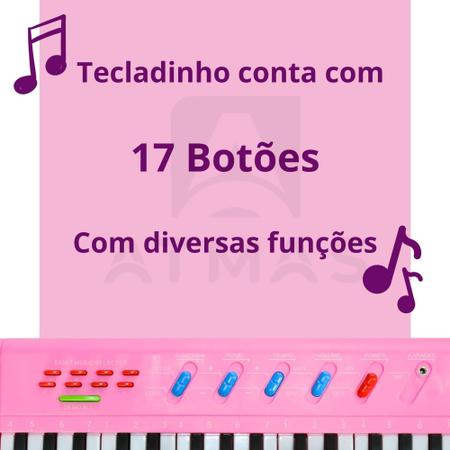 Piano Brinquedo Musical Karaokê Teclado Infantil com Microfone - Rosa -  Toys - Piano / Teclado de Brinquedo - Magazine Luiza