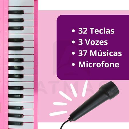 Teclado Infantil Karaokê Piano Musical com Microfone Vários Tipos de Sons -  Rosa - Toys - Piano / Teclado de Brinquedo - Magazine Luiza