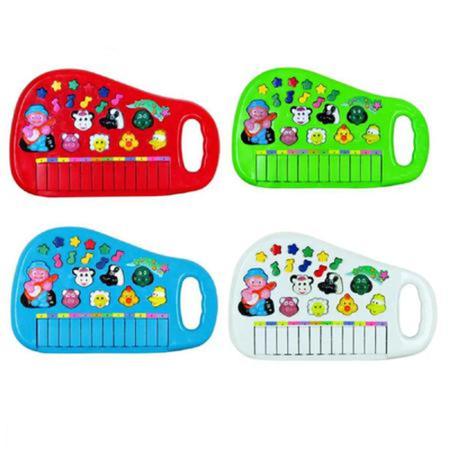 Teclado Musical Animais Infantil com Luz e Som Educativo