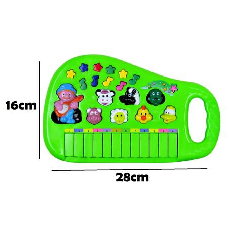 Teclado Piano Infantil Musical Bichinhos Fazendinha Sol - Ri Happy