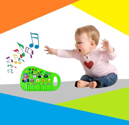 Pianinho Teclado Musical Infantil Som Luz Fazendinha Animais