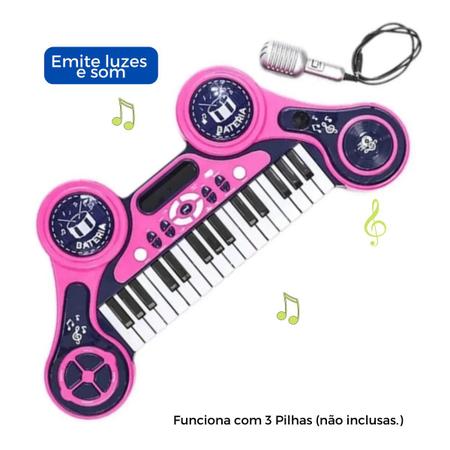 Mini Piano Eletrónico com Bateria, INSTRUMENTOS INFANTIS