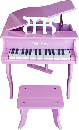 Mini Piano de Cauda Infantil - 30 Teclas - Turbinho - Cor Branco