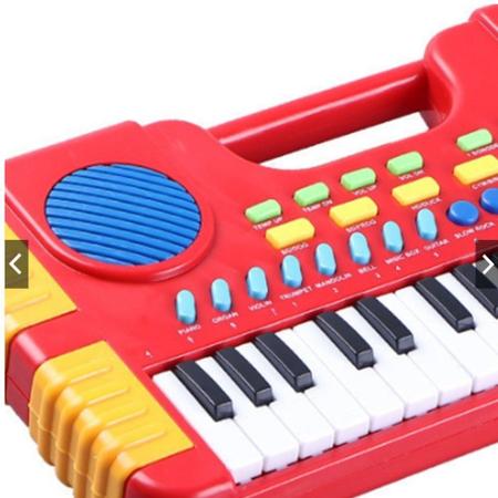 Jogo 2 Peças Musical Infantil Mini Bateria+piano Teclado 32