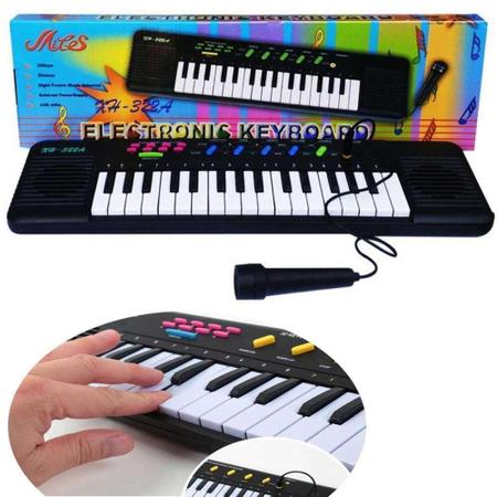 Piano Infantil 32 teclas Teclado 37 Músicas Karaokê com Microfone Educativo - OM Utilidades - Teclado Infantil - Magazine Luiza