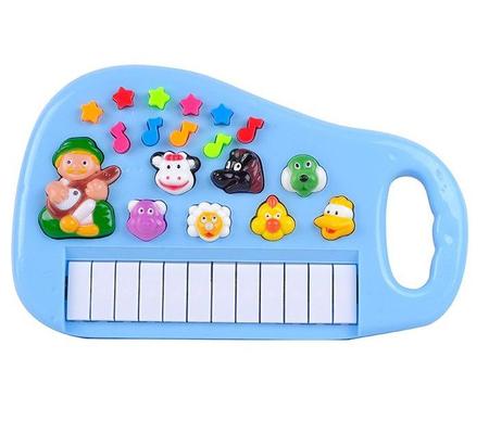 Teclado Infantil Fazendinha Branco Sons Animais Bebês Piano