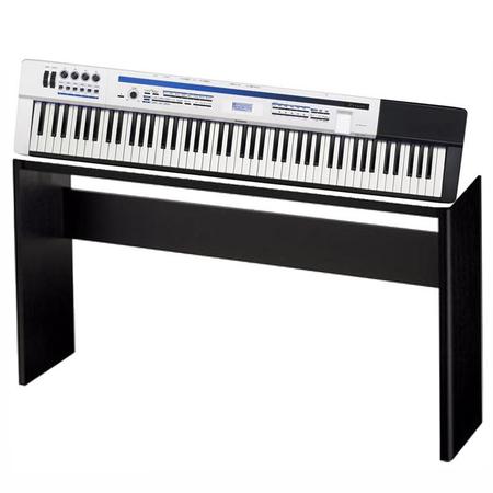 Piano Digital Casio Privia PX5s Branco Fonte Pedal Sustain Estante Piano Casio CS67 Piano Magazine Luiza