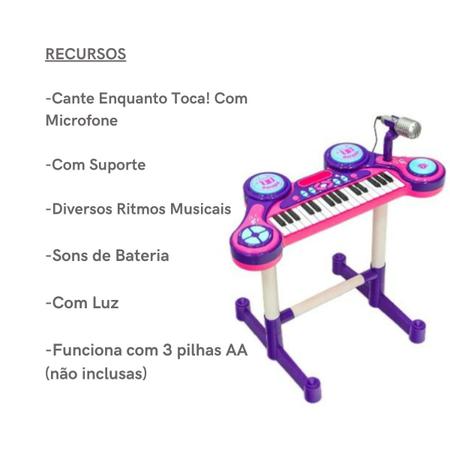 Piano Eletrônico Primeiro Grande Show (Azul ) - Unik Toys