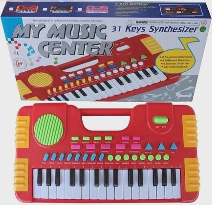 Piano Infantil 31 Teclas Vários Sons Vermelho MyMusic Center em Promoção na  Americanas