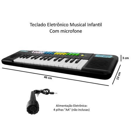 Piano teclado Infantil Musical 32 Teclas Keys Com Microfone