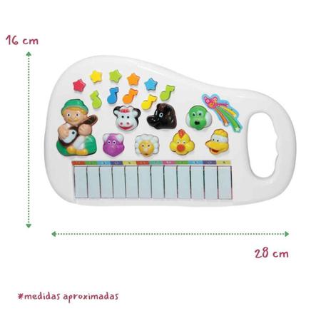 Piano Teclado Infantil Musical Bichos Fazendinha Rosa Art Brink – DreamToys