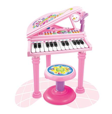 Piano Teclado Musica Infantil Animal Rosa Eletrônico Criança - Braskit -  Piano / Teclado de Brinquedo - Magazine Luiza