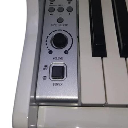 Piano Infantil Elétrico Turbinho E-piano 22 Teclas Branco