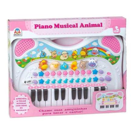 Teclado Infantil Brinquedo Piano Musical som de Animais - BRASKIT - Piano /  Teclado de Brinquedo - Magazine Luiza