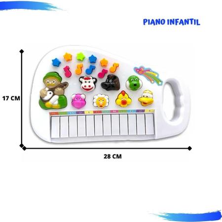 Brinquedo Educativo Teclado Infantil Animais da Fazenda Pilha