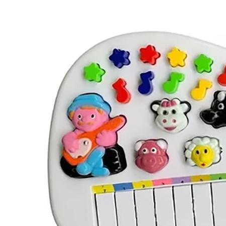 Piano Musical Educativo Animais Brinquedo Som Infantil Bebe Cor