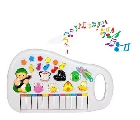 Teclado Piano Infantil Som Animais Da Fazenda Brinquedo vermelho