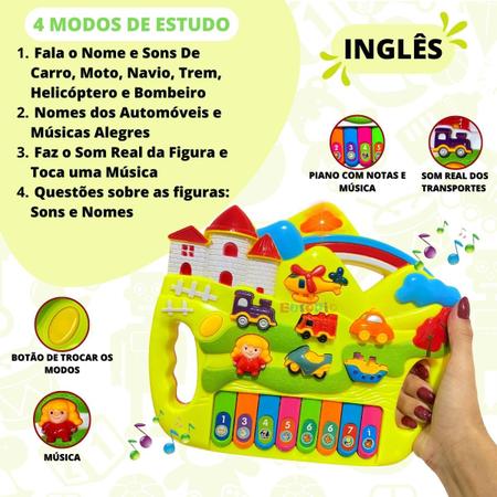 Brinquedo Para Bebê Educativo Piano Tambor Com Musica E Luz Teclado Infantil  Colorido - Toys - Piano / Teclado de Brinquedo - Magazine Luiza