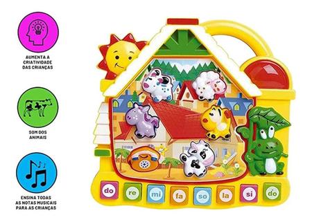 Piano com alça Baby Musical com Sons de Bichos e Jogos Amarelo Divertido -  DM Toys - Piano / Teclado de Brinquedo - Magazine Luiza