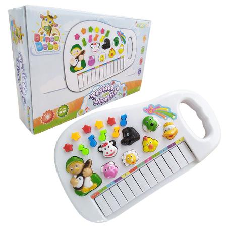 Piano Infantil Teclado Musical Com Sons De Bichinhos Bichos