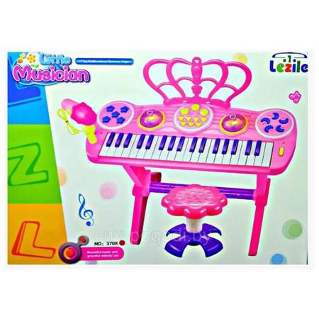 Piano Teclado Infantil com 31 Teclas, Microfone e Banco para Crianças de 3  Anos, OKREVIEW, Rosa - Blumenau