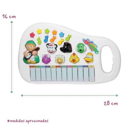 Piano Teclado Infantil Bebe Toca Música Sons Animais Bichos