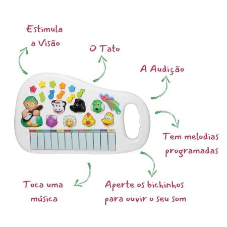 Piano Infantil Teclado Musical Bebê Ia Ia O Bichos